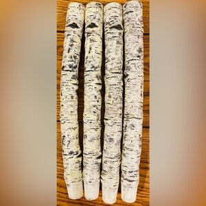 Candles set of 4, tall white birch tree themed candles, 10 inch length